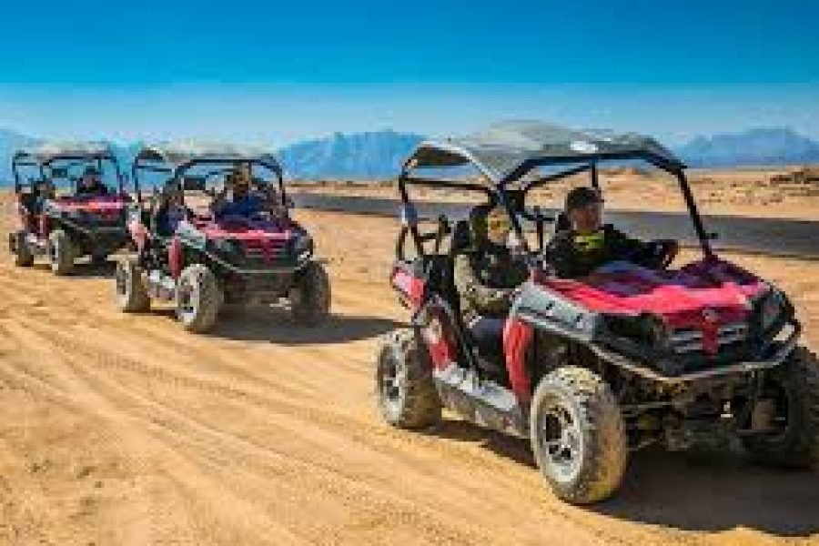 Double-seater desert buggy safari Hurghada for couples and families.
