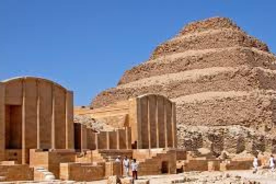 he Step Pyramid of Djoser in Sakkara the world's oldest stone structure.